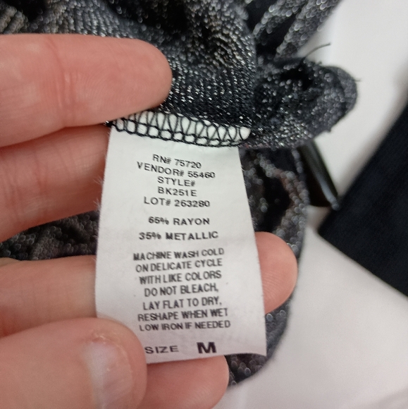 2/$30 BKE Black Silver long sleeve sheer sparkly whimsigoth top (#436)‎ - Picture 3 of 7